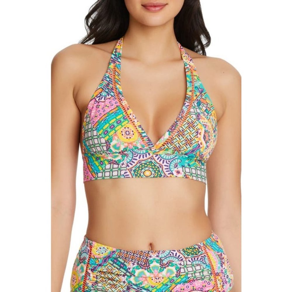 Bleu Rod Beattie Seriously Sunny Halter Top Multi Color Size 10 - Picture 1 of 1
